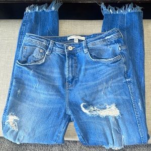 Zara denim fringe jeans. Size 4 (small)